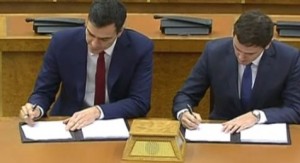 2016 02 24 Sánchez y Rivera firman acuerdo investidura